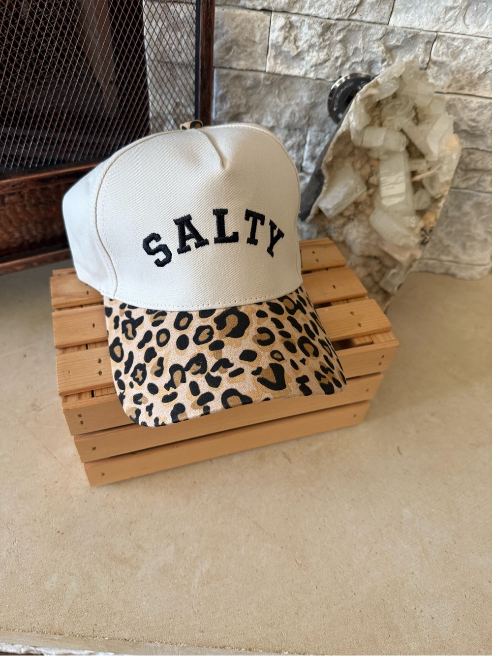 SALTY Leopard Print Baseball Cap